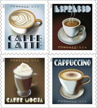 50 Booklet 1000 Espresso Drinks Forever Postage Stamps, per Book of 20 Self-Stick forever stamps