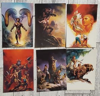 6 Borris Vallejo 1992 Fantasy Cards!