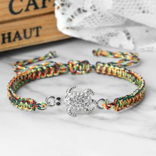 Turtle Bracelet For Woman Color Thread Chain Adjustable Couple Braided Bangle Jewelry Gift