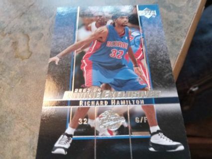 2004 UPPER DECK ROOKIE EXCLUSIVES RICHARD HAMILTON DETROIT PISTONS BASKETBALL CARD # 35