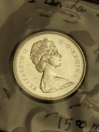 1965 Silver Canada 25 cents AU 80% Silver Beautiful Coin Proof Like