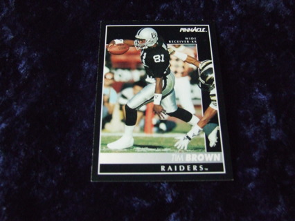 1992 Tim Brown Los Angeles Raiders Pinnacle Card #67 Hall of Famer