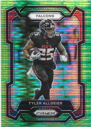 2023 PRIZM TYLER ALLGEIER GREEN PULSAR PRIZM REFRACTOR CARD