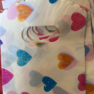 Brand new little baggies, different color hearts, white background, free shipping