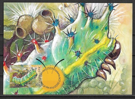 2003 Australia Sc2190 Emperor Gum Moth Caterpillar maxi card