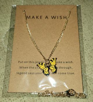 BNIP Yellow Butterfly Necklace