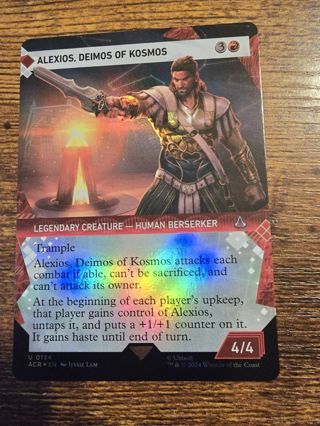 Magic the gathering mtg Alexios Deimos of Kosmos borderless foil card Assassins Creed