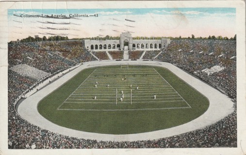 Vintage Used Postcard: z gin: 1928 Coliseum, Los Angeles, CA