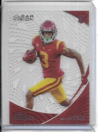 Jordan Addison 2023 Chronicles Draft Clear Vision #6 Rookie Card