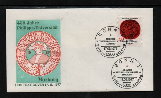 FDC Germany - 17.5.1977 450. anniversary city of Marburg