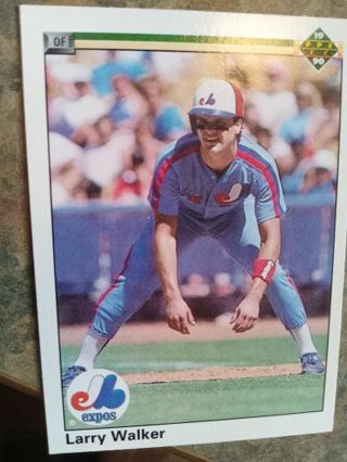 1990 UPPER DECK LARRY WALKER MONTREAL EXPOS BASEBALL CARD# 466