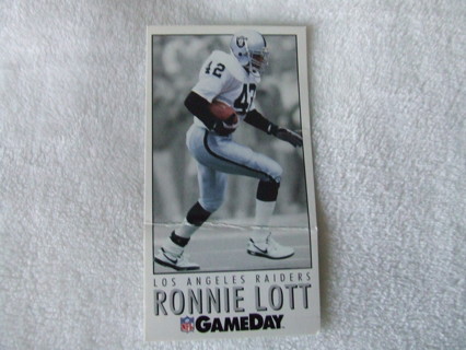 1992 Ronnie Lott Los Angeles Raiders Fleer GameDay Card #262 Hall of Famer