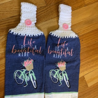 BN Pair of Hand Crochet Kitchen Towels 