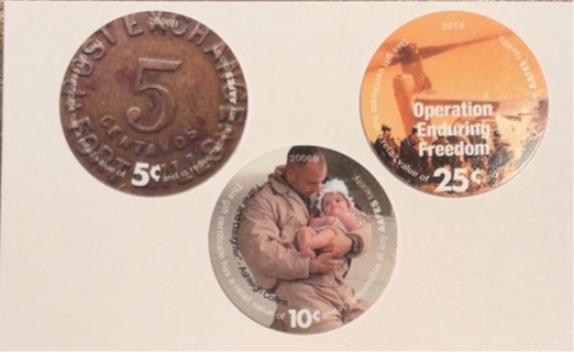 3 Different AAFES “Pogs” for the US Military in Afghanistan 