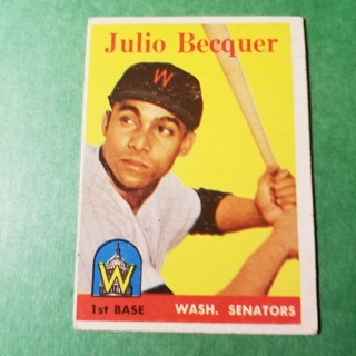 1958 - TOPPS BASEBALL CARD NO. 458 - JULIO BECQUER- SENATORS