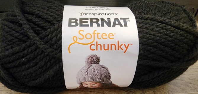 NEW - Bernat Softee Chunky Yarn - "Black"