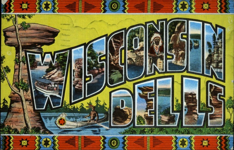 Free 1940's WISCONSIN DELLS Large Letter Post Card Antiques Listia