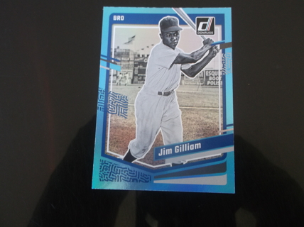 2023 Donruss   jim  gilliam    Carolina Blue  parallel   card  #   208      Brooklyn Dodgers #208