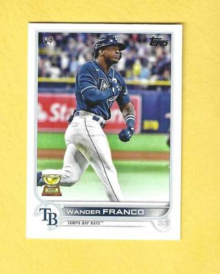 2 2022 Topps Series 1 Wander Franco Gold Cup rookie RC Rays Baseball Card