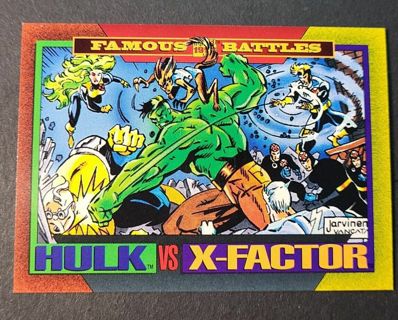 Marvel Skybox 1993 Famous Battles Hulk Vs. X- Factor Trading Card #179