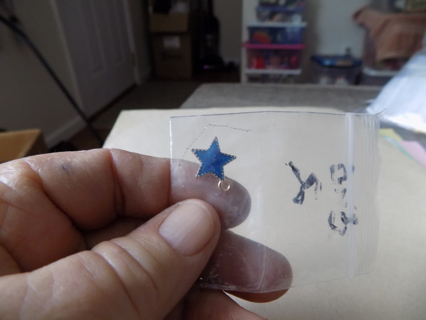 blue enamel solid star charm