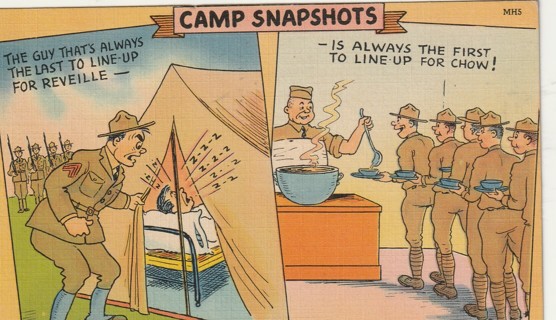 Vintage Used Postcard: 1943 Camp Snapshot