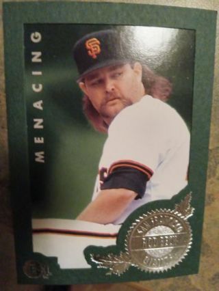 1996. FLEER EXL MENACING ROD BECK SAN FRANCISCO GIANTS BASEBALL CARD# 285