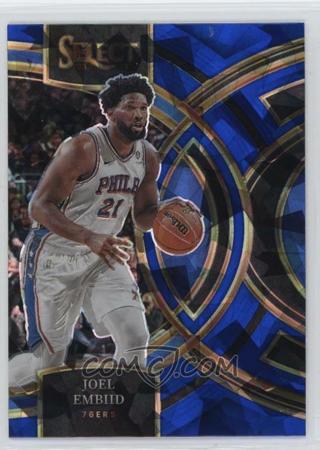 JOEL EMBIID 2023 24 SELECT BLUE CRACKED ICE PREMIER LEVEL PARALLEL PHILADELPHIA 76ERS