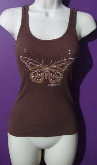 Tiered Womans size Small Aeropostale Butterfly flower tank top shirt Clothes