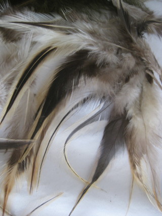 Natural feathers, browns/beige, diff. lengths, lot of 10, new ot of package