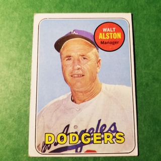 1969 - TOPPS EXMT - NRMT BASEBALL - CARD NO. 24 - WALT ALSTON MGR. - DODGERS