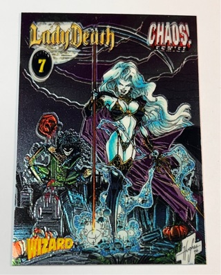 1996 Lady Death Chromium #7 Wizard Promotional Card Chaos Comics