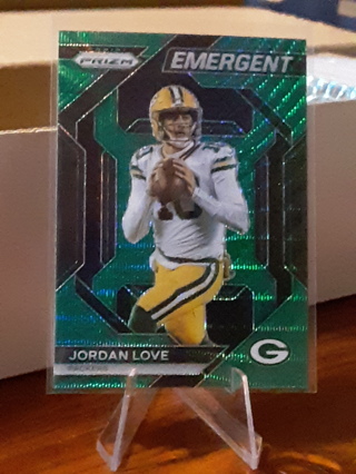 Jordan Love 2023 Panini Prizm Emergent Green Wave #H-3