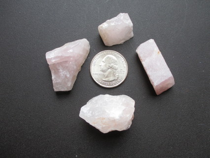 4 Sections of Rough Rose Quartz