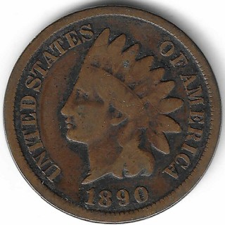 1890 Indian Head Penny U.S. One Cent Coin