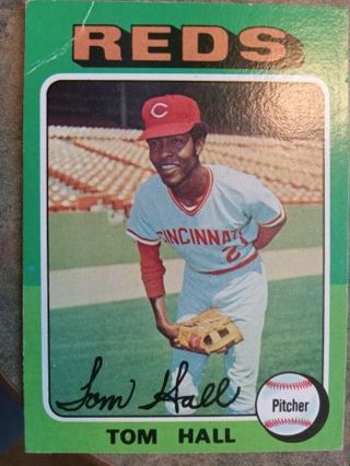 1975 TOPPS TOM HALL CINCINNATI REDS BASEBALL CARD# 108