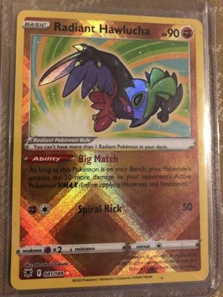 NM Ultra Rare Radiant Hawlicha Pokemon card TCG SWSH