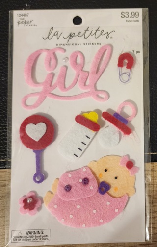 NEW - The Paper Studio - Baby Girl Dimensional Stickers