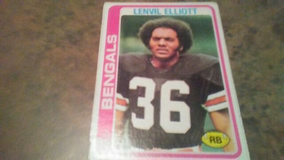 1978 TOPPS LENVIL ELLIOTT CINCINNATI BENGALS FOOTBALL CARD# 309