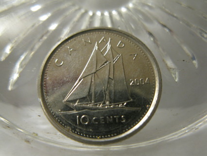 (FC-555) 2004-P Canada: 10 Cents { partial double rim }