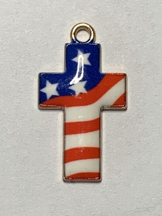 ✨AMERICAN FLAG CHARMS~#2~CROSS~PUFFY~4TH OF JULY ENAMEL CHARMS~FREE SHIPPING✨