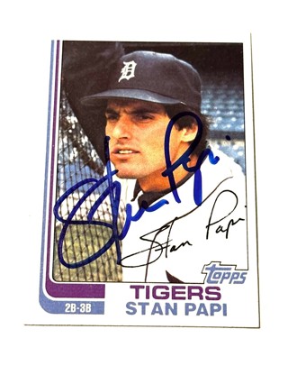 Autographed 1982 Topps Stan Papi #423 Detroit Tigers