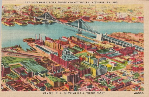 Vintage Unused Postcard: s: Delaware River Bridge connecting Philadelphia, PA & Camden NJ