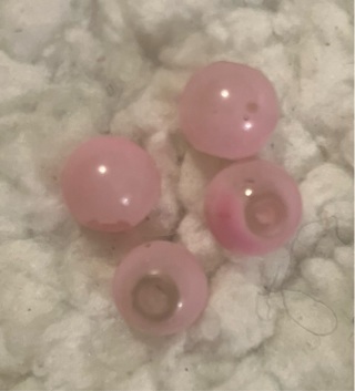 17 Pink Painted Glass Beads