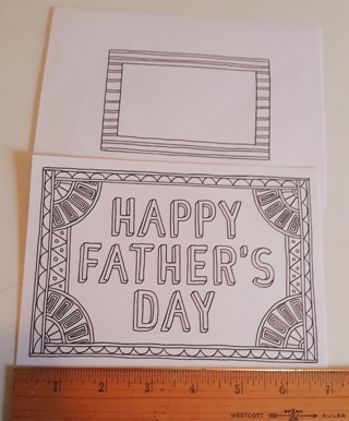 Happy Father's Day Card and Envelope (you color!)