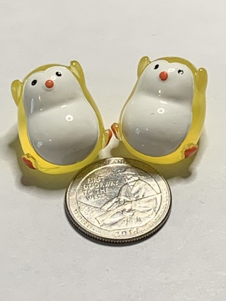 PENGUINS~#3~YELLOW~SET OF 2~GLOW IN THE DARK~FREE SHIPPING!