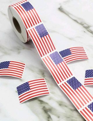 ➡️⭕(2) 1.5" AMERICAN FLAG STICKERS!!