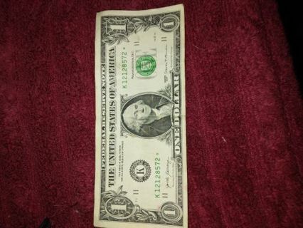 $1.00 STAR NOTE GREAT SHAPE FULL HOUSE REPLACEMENT NOTE