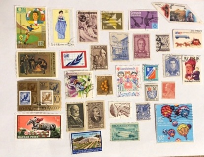 30 stamps from around the world 