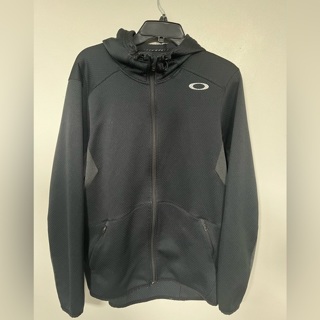 OAKLEY FULL ZIPP BLACK MEN'S HOODIE FA15461318 SIZE MEDIUM Sweatshirt Rare USED